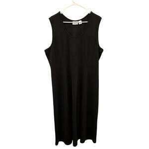 The Vermont Country Store Womens Ponte Knit Maxi Dress Plus Size 1X Black Fall